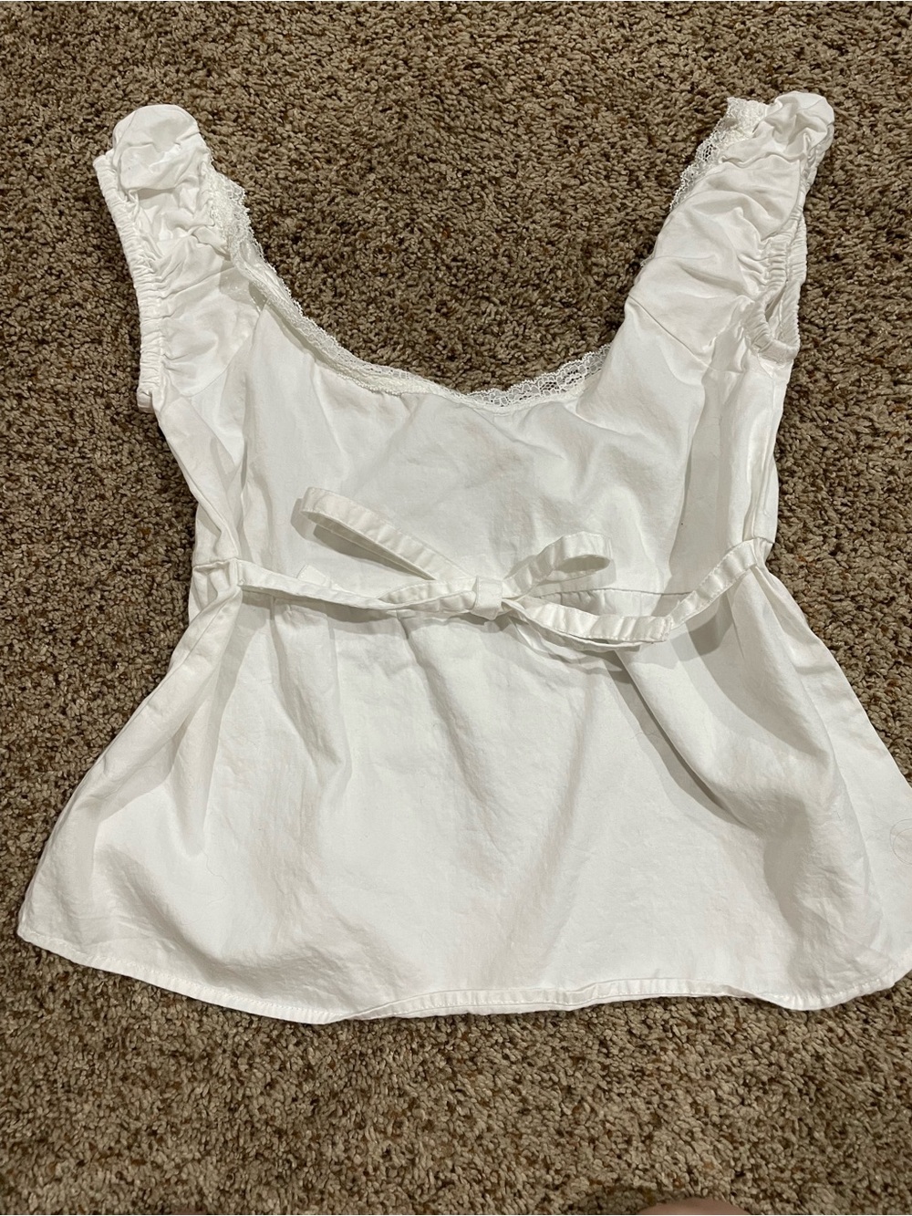 Brandy Melville White Lace-Trim Tank Top - Picture 2 of 2